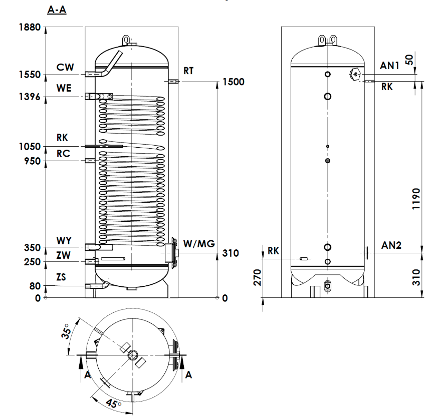 Zásobník teplej vody  WGJ-PC 300
