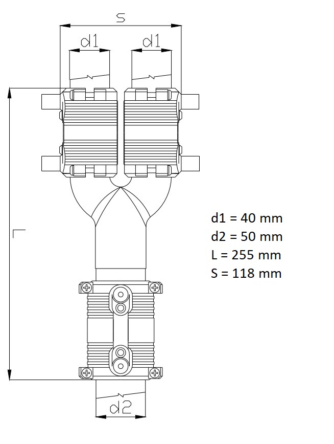 Redukcia počtu vetiev priama (40mm)