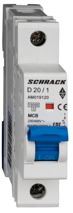 Istič D20/1 10kA, charakteristika D 20A, 1-pólový