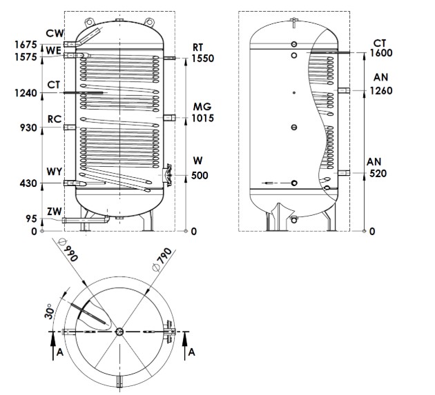 Zásobník teplej vody  WGJ-PC 750
