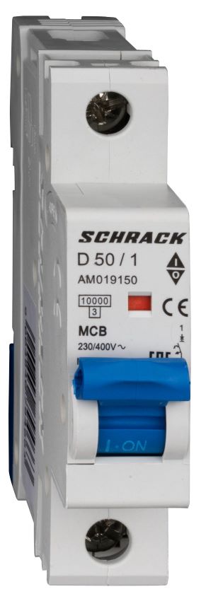 Istič D50/1 10kA, charakteristika D 50A, 1-pólový