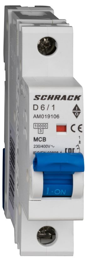 Istič D6/1 10kA, charakteristika D 6A, 1-pólový