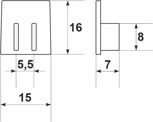 Bočný uzáver pre prípojnicu 3P, 16mm2