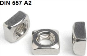 Matica 4 hran nerez, DIN 557 M8 A2