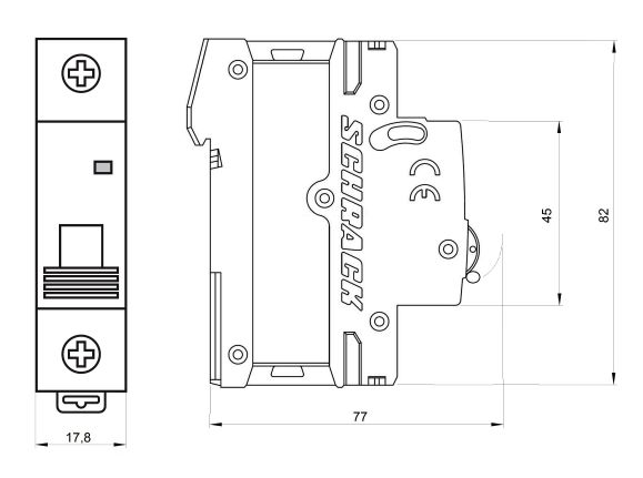 Istič B25/1 10kA, charakteristika B 25A, 1-pólový