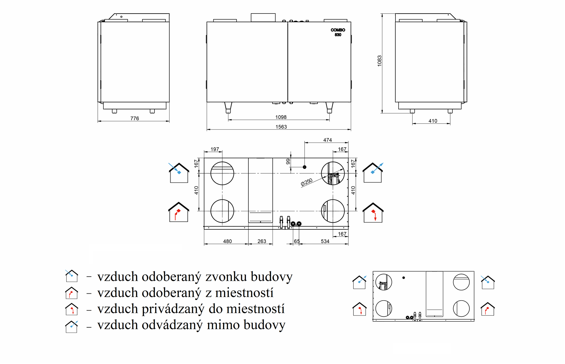 Rekuperačná jednotka WANAS COMBO 830V