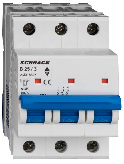 Istič B25/3 10kA, charakteristika B 25A, 3-pólový