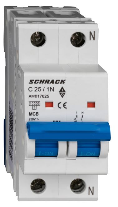 Istič C25/1N 10kA, charakteristika C 25A, 1+N